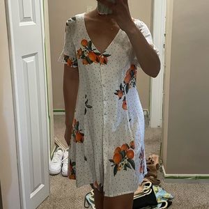Printed summer dress (oranges)